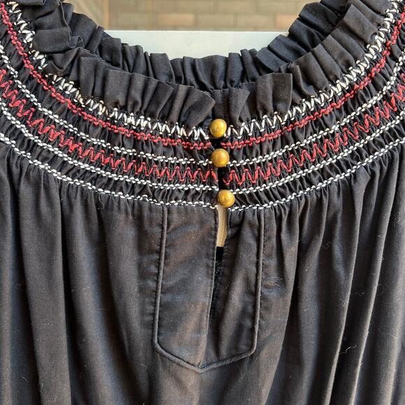 ALICE by Temperley Black Embroidered Prairie Dress Size 6 - Picture 6 of 8